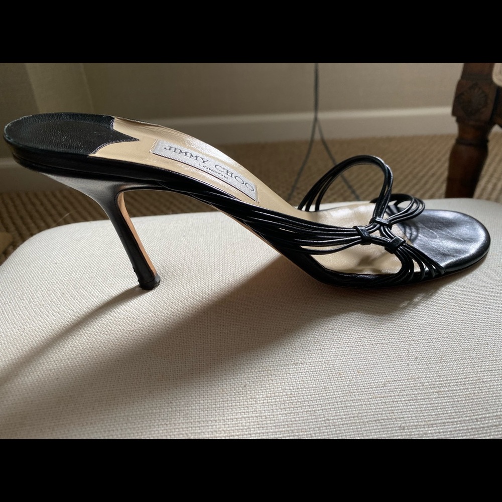 Jimmy Choo Black High Heel Sandals 40 1/2.